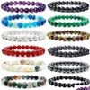 Frisado Frisado Strands 8mm Gemstones Pulseiras Para Homens Mulheres Pedra Cura Bead Semiprecioso Estiramento Redondo Cristal Unisex Drop Deli Ama Dhhzp