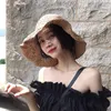 Szerokie brzegowe czapki proste dziewczyna Raffii Sun Hat Foppy Summer For Women Beach Panama Słomka Dome Busket Femme Hatwide