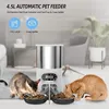 Alimentadores de tigelas para gatos ATUBAN Alimentador automático de aço inoxidável cronometrado dispensador de comida para cães para 2 animais de estimação com divisor de 2 vias 231031