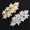 Vintage Flower Bride Hairclip Metal Rhinestone Leafs Hairpin Gold Silver Color Barrettes Bridal Headpieces Hair Accessories