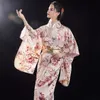Ubranie etniczne japońskie tradycyjne jukata kimono z Obi vintage kobiety wieczorne sukienki geja geja