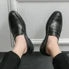 Модельные туфли Мужские 2023 Черные Деловые деловые костюмы Кожаные в британском стиле Осень Свадьба Для работы Спорт Досуг Лето