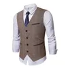 Herenvesten retro patchwork imitatie lederen vest heren jassen met één borsten casual voor mannen pakken zakelijk slank fit kostuum gilet homme 230331