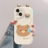 Coque de téléphone en silicone anti-chute, adaptée au 14promax 13, poupée grenouille 3D mignonne et drôle 12