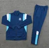 23 24 Marseille hommes survêtement adulte football longue veste à glissière ensembles Survetement 2023 2024 OM maillot pied MILIK PAYET football complet vestes à fermeture éclair survêtement S-2XL