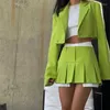 Two Piece Dress Summer Blazer Suit 2 Outfits For Women 2023 Women's Matching Sets Korean Fashion Sexy Coat A Line Mini Skirts