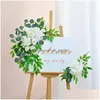 Dekorative Blumen Kränze Dekorative Blumen Landhochzeit Willkommensschild Blume G Künstliche Rosenblumengirlande für Waldbogen B Dh7Rd