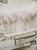 Zbiorniki damskie stałe kolor siatkowy koronkowy pióra camisole jesienna i zimowa biała kamizelka rurka uprawek Kobiety seksowne krótkie bustier Camis K545