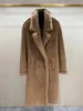 Outdoor winter coats 101801 alpaca fur XLong coats with six button maxx teddy bear Lapel Neck