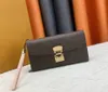 Kvinnors designer plånböcker Luxurys kuvert Långt myntväska brunt blommor bokstav stor storlek korthållare högkvalitativa damer mode liten koppling väska