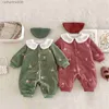 Overalls 2023 Koreanische Winter Baby Jungen Overall Cord Stepp Popcorn Stickerei Kleinkind Jungen Strampler Samt Dicken Infnat Junge OutfitsL231101