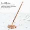 1/2/3/5 Round Gel Pens Shell Decoration Ball Pen Attached To Desk Prop Smooth Writing Tool For Counter Using Big Jewel/Rose Gold