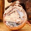 Pocket Watches Creative Fashion Music Watch Luxury Hollow Quartz Pendant Clock Musical Necklace Steam Train Lovers Collectibles Gift Men