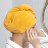 Hair Towel Twist Drying Towels Twist Microfiber Thicken Cap with Button for Women Super Absorbent Quick-Drying Hair Care Cap