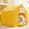 kennels pens Foldable Dog House Kennel Bed Mat For Small Medium Dogs Cats Winter Warm Cat Bed Nest Pet Products Basket Pets Puppy Cave Sofa 231101