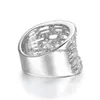 Anéis de banda anéis de banda jóias ródio banhado zircônia cúbica eternidade cocktail anel amkcb entrega direta dhi6a