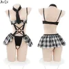 Ani Women Anime Student School Unifrom Plaid Bodyuit Outfits Cosplay Costumes cosplay