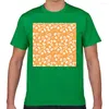 T-shirt da uomo Top Camicia Uomo Autunno Modello Arancione Floreale Divertente Harajuku Geek Maglietta da uomo personalizzata XXXL