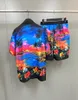 2023 Mäns tryckta skjorta Set Tracksuits Low Profile Luxury Quality Design Spring/Summer New Twill Silk Short Sleeve Set