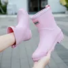 Rain Boots Water Boots Woman Rain Waterproof Ankle Rubber Boots Female Comfort Work Garden Galoshes Rain Shoes Sapato Chuva 231101