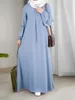 Roupas étnicas 2023 Ramadan Abayas para mulheres vestido de oração cor sólida robe femme muçulmano em torno do pescoço Médio Oriente Arábia Turquia