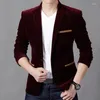 Men's Suits Blazer Jacket For Men Winter Warm Corduroy Suit Slim Fit Stylish Coat Plus Size Parka Masculino