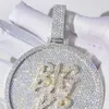 Charms Niestandardowy hip -hop okrągły wisiorek Tester Diamentowy Tester Zmocone mężczyźni urok solidny srebrny naszyjnik łańcuch biżuterii prezent 231031