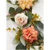 Flores decorativas grinaldas flores decorativas 2m artificial seda eucalipto guirlanda com falso pôr do sol dália videiras para festa de casamento dhmlo