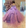 2024 Baljurken Quinceanera Jurken Cinderalla Off Schouder 3D Bloemen Cospllay Formele Prom Dress Sweet 15 Jurk Maskerade