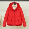 Women's Down Parkas Winter Join Together Hooded Jacket Women Warm Fake Twopiece Long Sleeve Casual Cotton Padded Outwear Ladies 231031