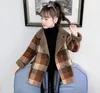 G8038 automne enfants vêtements de marque fille manteaux d'hiver épais chaud plaid polaire laine veste filles manteau