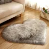 Mattor sovrum imitation ull matta hjärtformad fast färg matta vardagsrum dekor modern golvmatta lång plysch för husdjur vila