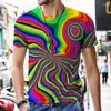 Męskie koszule T Mens Abstract olśniewający wzór z nadrukiem 3D 2023 Letni moda O-dół z krótkim rękawem
