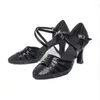 Chaussures de robe de haute qualité Salsa Dance Femmes Latin Glitter Talons 5 / 7cm Ballroom Dancing Femme Filles Sandales