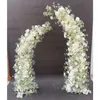 Flores secas luxo casamento pano de fundo adereços arcos de chifre com forma de lua artificial flor arranjo festa arco casamento decoração floral prop 231101