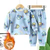 Pyjamas Kind Winter Dicke Warme Pyjamas Langarm Pyjamas Anzug Cartoon Rundhals Kleinkind Baumwolle Nachtwäsche Kinder Schlaf Pyjama 2-15Y 231031