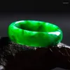 Ringos de cluster koraba jadeite jade anel band para mulher ou homem fino jóias modernas pedra crua chinês sólido