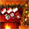 Decorazioni natalizie Decorazioni natalizie 6 pezzi Calze natalizie in feltro Regalo Borse per bambini Trattare caramelle per la decorazione dell'albero di casa Anno 2023 Goccia Dhc8E