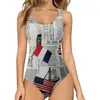 Kvinnors badkläder 2023 Independence Day Fashion Patriotic 4 juli Kvinnor Summer 3D Print American Flag Stripe Sexig baddräkt