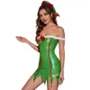 Ani Frohe Weihnachten Grüner Baum Kleid Hut Outfits Familie Weihnachtsgeschenk Uniform Cosplay Kostüme Cosplay