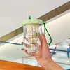 Vingglasögon Drinking Cup med halmlila transparent flaskkroppsläcksäker säkerhetsmaterial har ett filterhemförsörjning