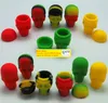 wholesale 5pcs/lot 15ml silicone skull container non stick reusable slick wax oil concentrate herb silicone stash jar