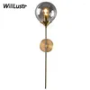 Wall Lamps Global Glass Lamp Torch Light Sconce Amber Clear Smoke El Cafe Bar Porch Balcony Bedside Modern Mirror Side Lighting