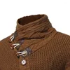 Men's Sweaters Mature Winter 2023 Men's Autumn Knitted Cardigan Fashion Horn Button Thicken Casual Elegant Male Personality Coat