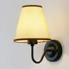 Wandlampe E27 Retro Weißer Lampenschirm Stoff Nachttisch Für Schlafzimmer Wohnzimmer Dekoration 2023