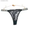 Women's Panties Sexy rhinestone underwear for women's sports and fitness T-shirts with hip lifting and fun lace thong briefs T231101