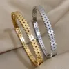 Bangle DODOHAO Personality Waterproof Stainless Steel Geometric Metal Bracelets Bangles 18K Gold Plated 2023 Trend Jewelry Gift