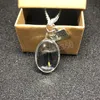 Collier pendentif en cristal ovale de pissenlit à la mode et exquis pour les femmes cadeau d'anniversaire de bijoux de lettre de souhait personnalisé