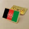 Partido Afeganistão Pino de bandeira 2.5*1,5 cm de zinco de zinco PVC Cite de medalhão retangular de ouro revestido com colorido sem adicionar resina
