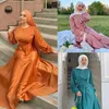 Ubranie etniczne 2023 Kobiety satynowe szatę wieczorną imprezę długą sukienkę Dubai moda koronkowa sukienka z paski muzułmańskie abaya kaftan vestidos